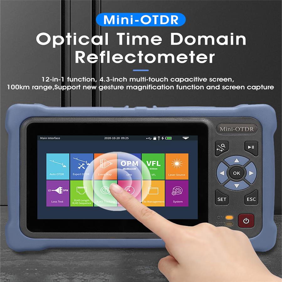 Optical Time Domain Reflectometer Otdr 1310 1550Nm - 4.3 インチタッチスクリーンミニ OTDR 1310/1550nm 光学タイムドメイン反射計 VFL