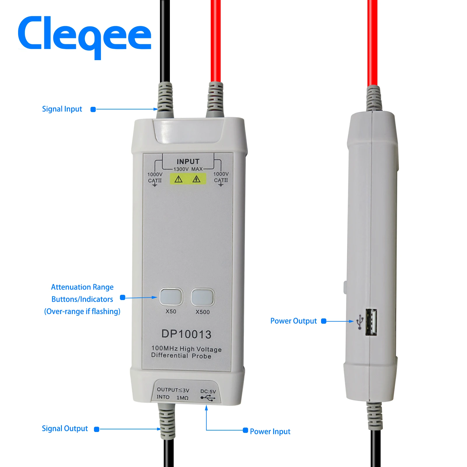 High Voltage Differential Probe 100Mhz 1300V - Cleqee 1300V 100MHz 高電圧オシロスコープ + プローブ