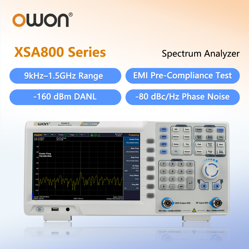 Spectrum Analyzer Tracking Generator 1.5Ghz - OWON スペクトラムアナライザ トラッキングジェネレータ付き XSA815TG 9kHz-1.5GHz -160dBm