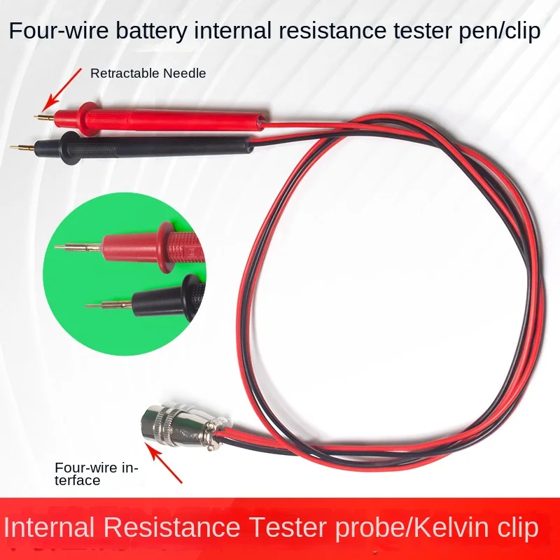 Battery Internal Resistance Tester Four Wire - 4線式内部抵抗テスター、バッテリーペン、強化テストプローブピン、ケルビンクリップ、強化