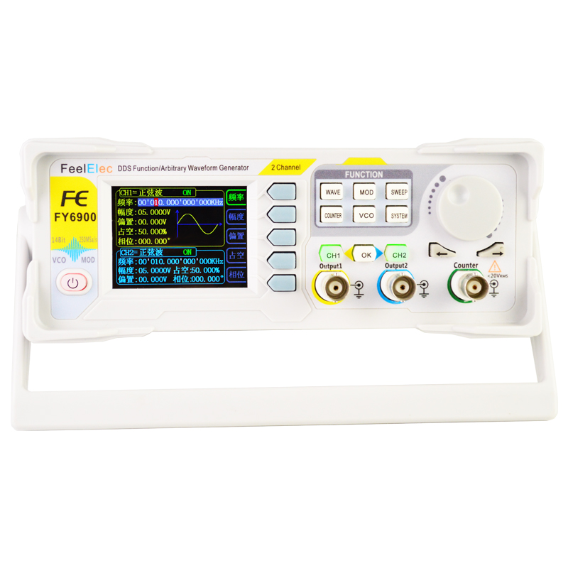 Dual Channel Arbitrary Waveform Function Generator 60Mhz - 新しいFY6900 60デュアルチャネルdds機能任意波形pluse信号発生器vco周波数スイーパーカウンター