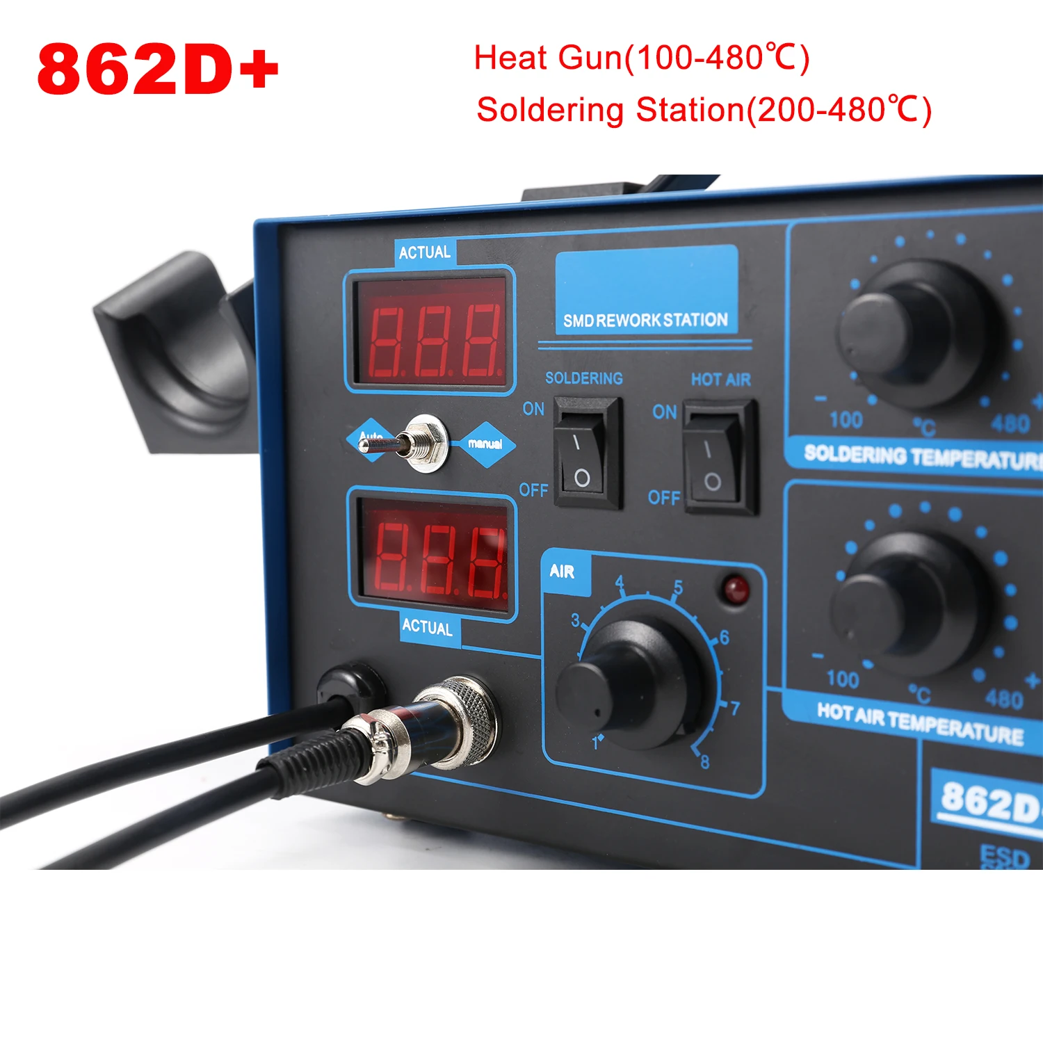 Smd Rework Station Hot Air Soldering 2 In 1 - 862D+ はんだ付けステーション 2 in 1 BGAリワークステーション