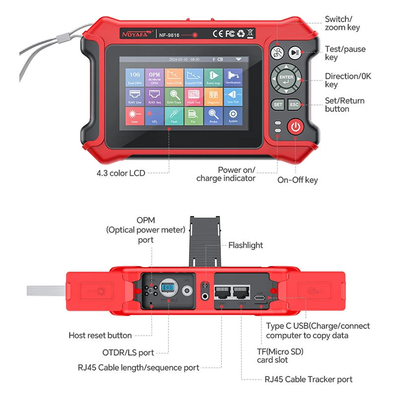 NOYAFA OTDR IPCテスター 1310/1550n - Optical Time Domain Reflectometer Otdr 1310 1550Nm のレビューと価格