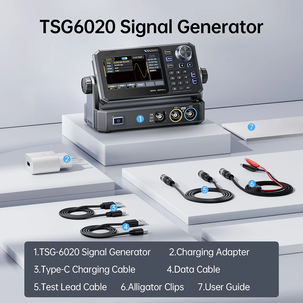 TSG6020 60MHz デュアルチャンネルファンクション - Dual Channel Arbitrary Waveform Function Generator 60Mhz のレビューと価格