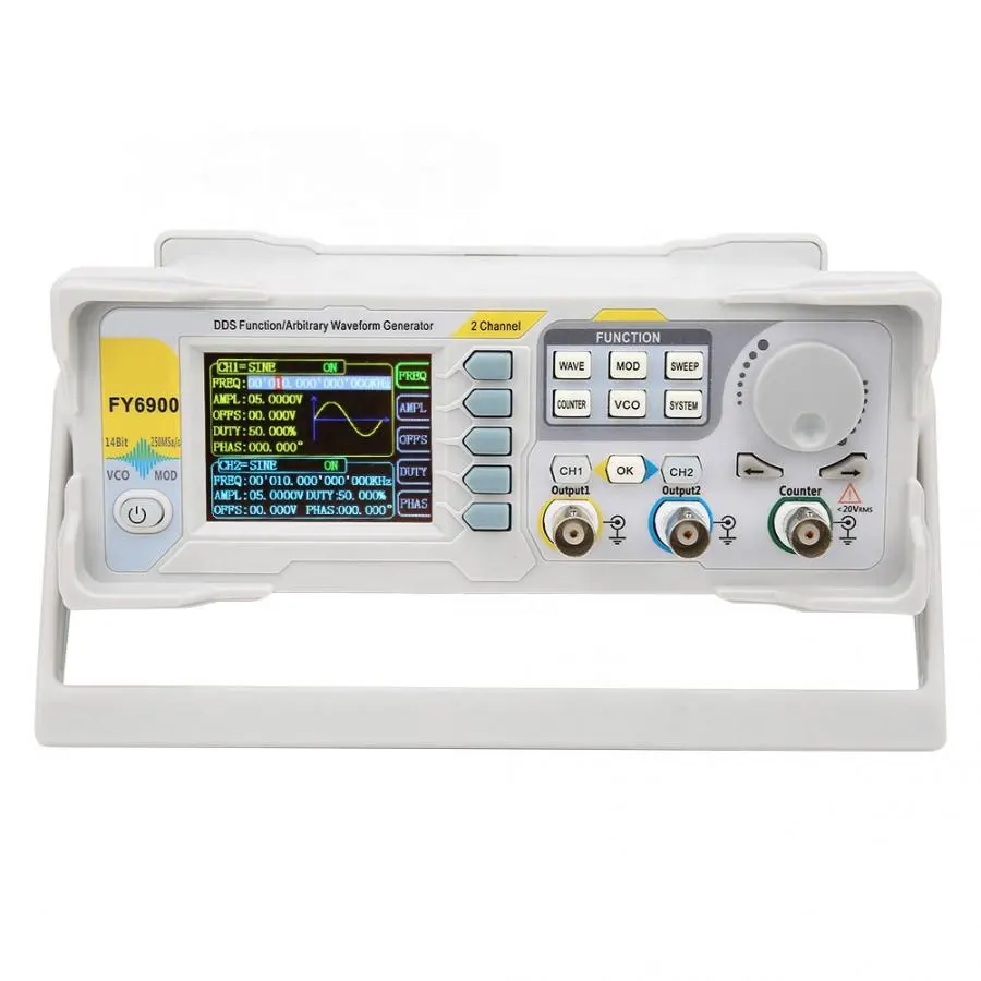 新しいFY6900デュアルチャンネルDDS機能任意波形信号発 - Dual Channel Arbitrary Waveform Function Generator 60Mhz のレビューと価格