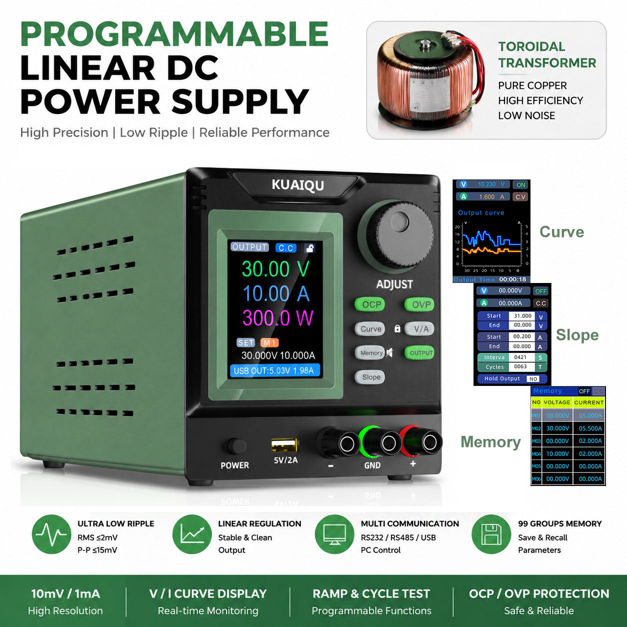 低ノイズリニアDC電源 30V 10A プログラマブルベンチ - Programmable Linear Dc Power Supply 30V 10A のレビューと価格