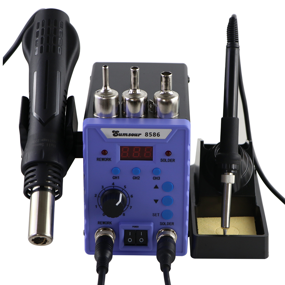 Sumsour 8586 760W 2 in 1 デジタルデ - Smd Rework Station Hot Air Soldering 2 In 1 のレビューと価格