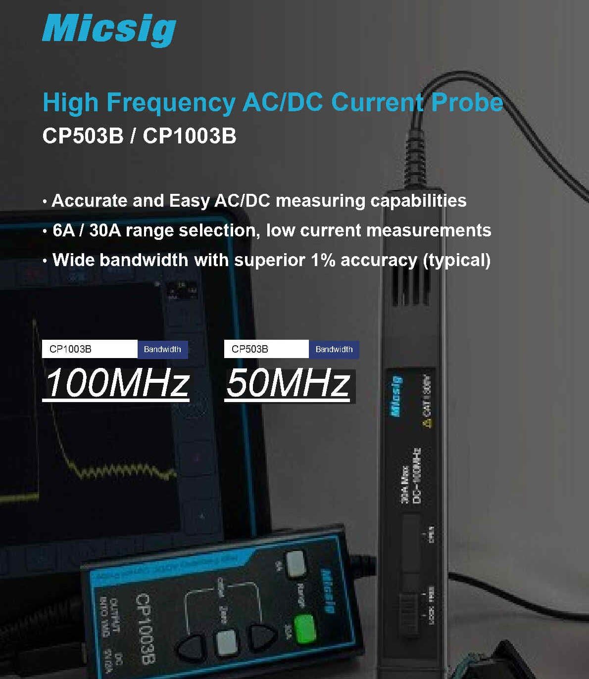 高周波 AC/DC 電流プローブ CP503B CP1003 - Current Probe Ac Dc 50Mhz Oscilloscope のレビューと価格