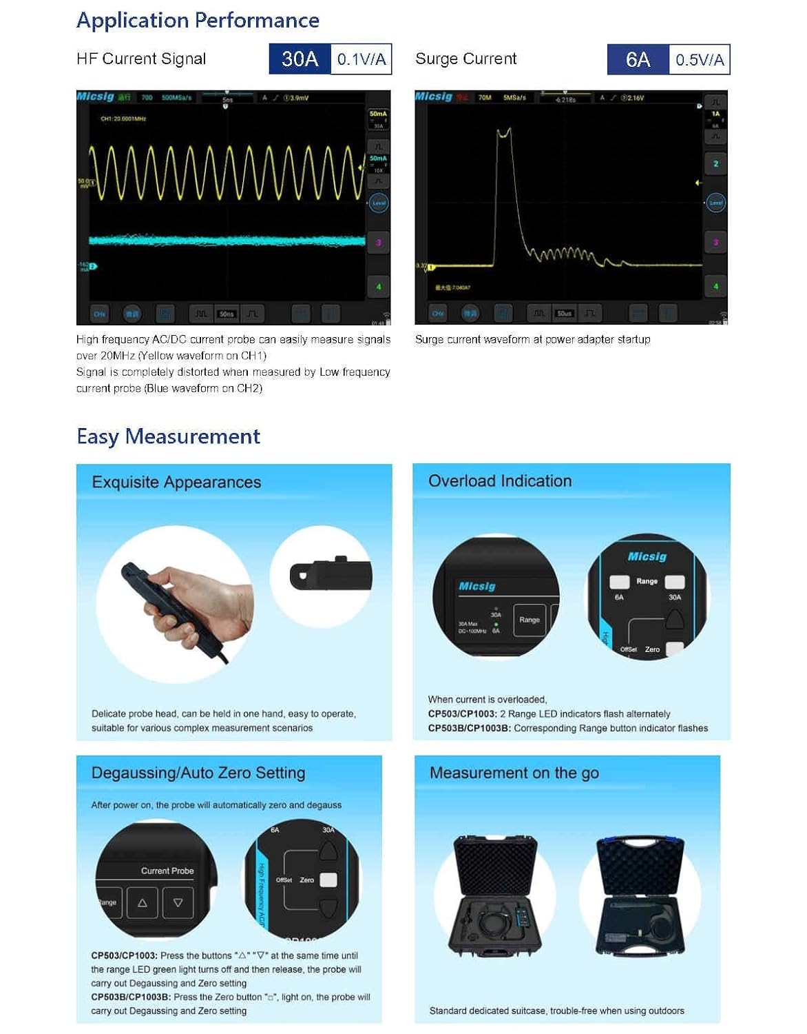 高周波 AC/DC 電流プローブ CP503B CP1003 - Current Probe Ac Dc 50Mhz Oscilloscope のレビューと価格