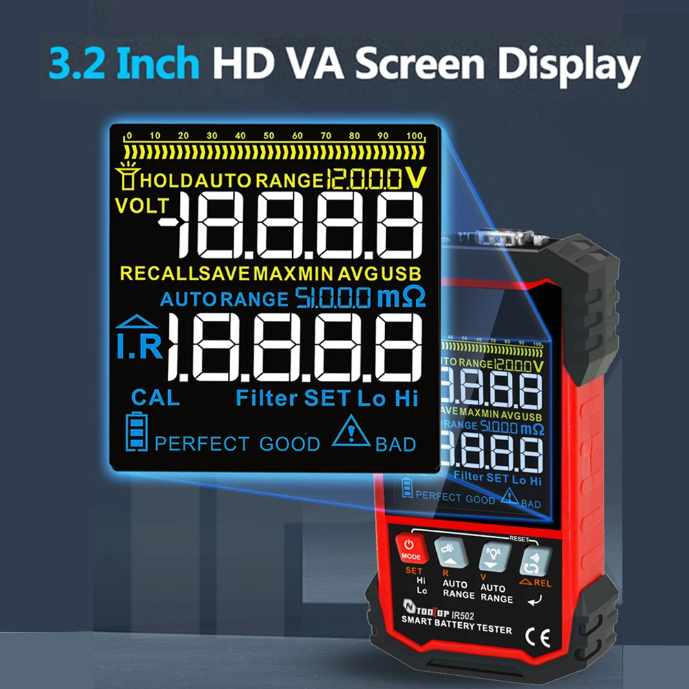 ツールトップ-内部抵抗テスター、高精度、鉛酸、ニッケル-感染 - Battery Internal Resistance Tester Four Wire のレビューと価格