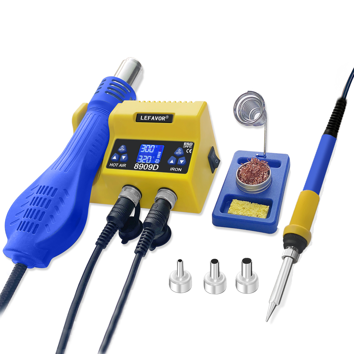 2 in 1 デジタルはんだステーション、はんだごて + ホ - Smd Rework Station Hot Air Soldering 2 In 1 のレビューと価格