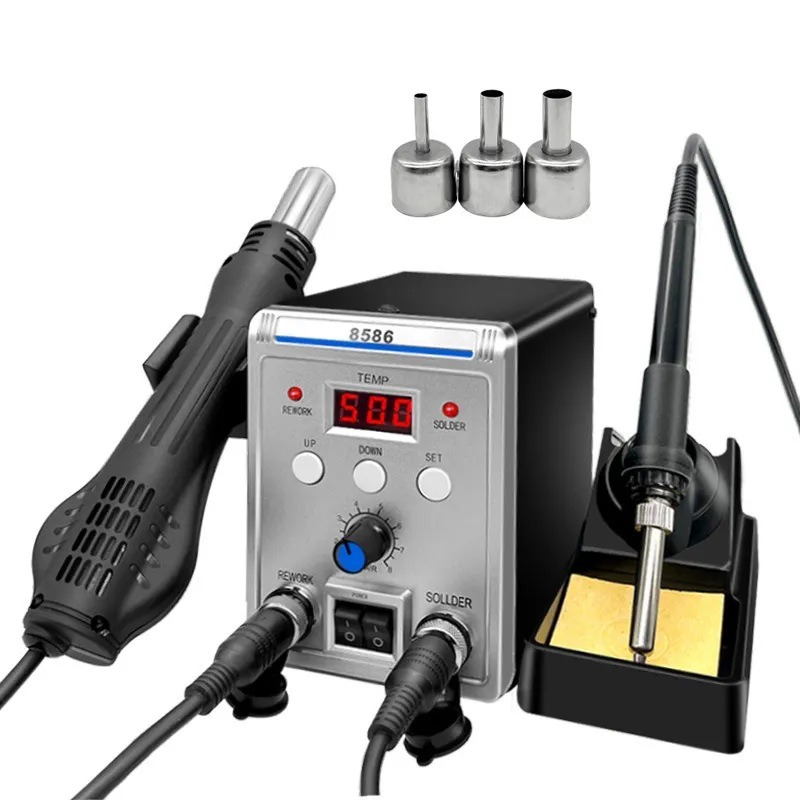 8586 2in1 はんだ付け・リワークステーション。デジタ - Smd Rework Station Hot Air Soldering 2 In 1 のレビューと価格