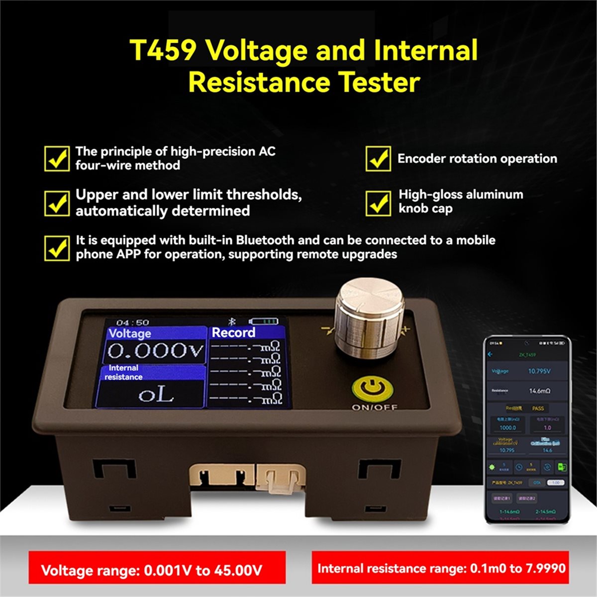 ABGN T459 DC 5V 4線式バッテリー内部抵抗テス - Battery Internal Resistance Tester Four Wire のレビューと価格