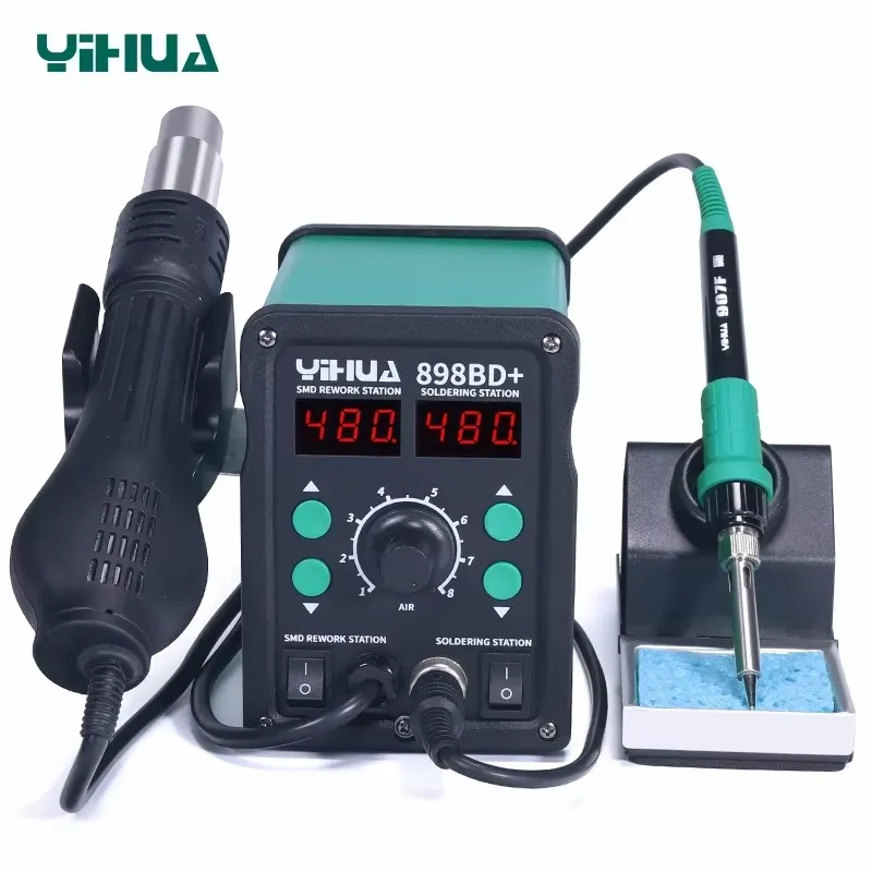 YIHUA 898BD+ 220V 2 in 1 デジタルデ - Smd Rework Station Hot Air Soldering 2 In 1 のレビューと価格