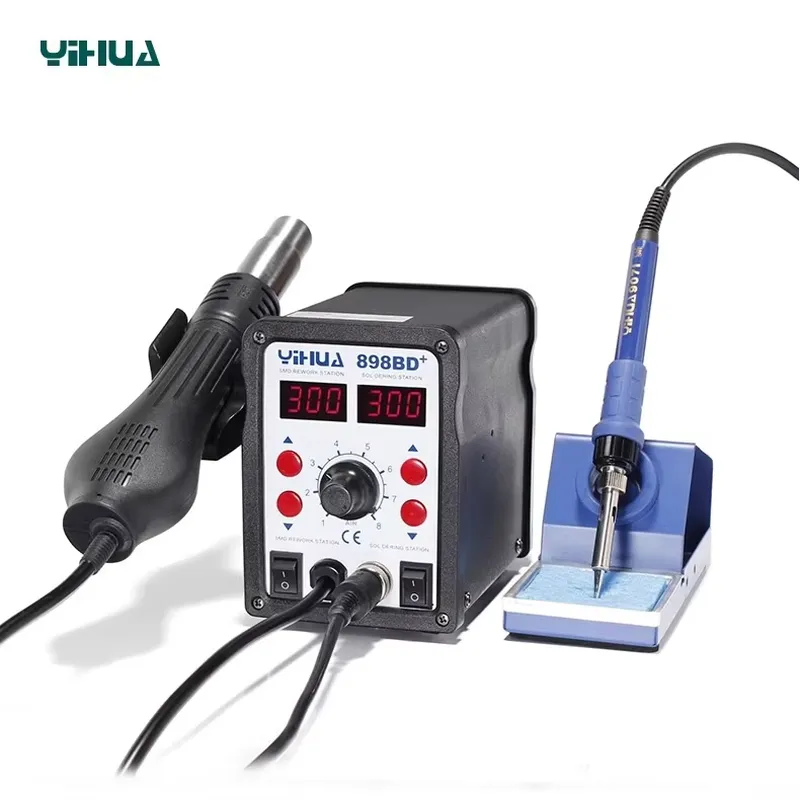 YIHUA 898BD+ 220V 2 in 1 デジタルデ - Smd Rework Station Hot Air Soldering 2 In 1 のレビューと価格