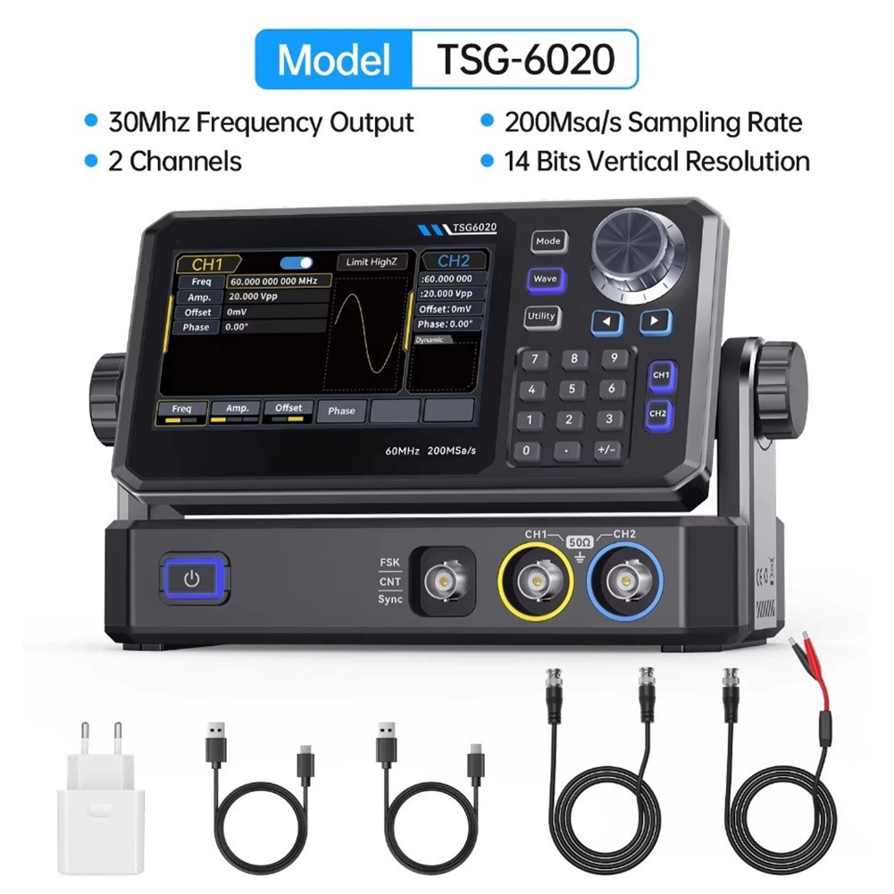 TSG6020 60MHz デュアルチャンネル機能信号発生器 - Dual Channel Arbitrary Waveform Function Generator 60Mhz のレビューと価格